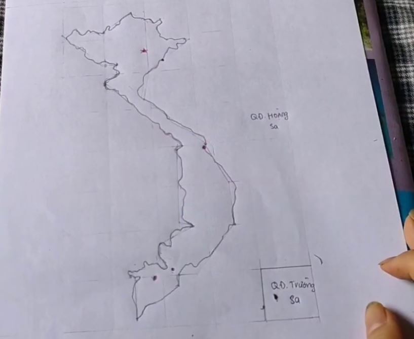 Cách vẽ lược đồ Việt Nam địa lý 12 trên giấy A4 đơn giản